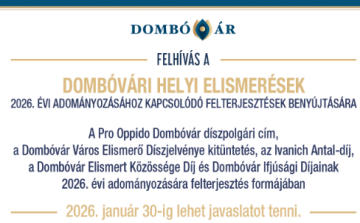Január végéig tehetnek javaslatot az idei dombóvári helyi elismerésekhez 
